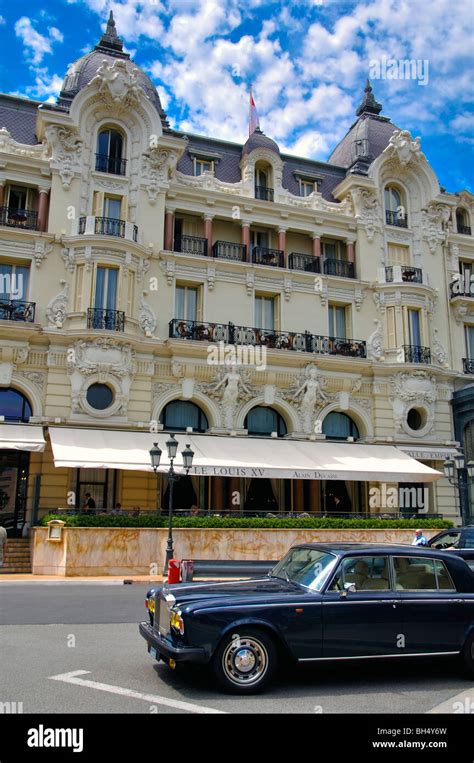 Hotel De Paris And Le Louis Xv Restaurant Monte Carlo Monaco Stock