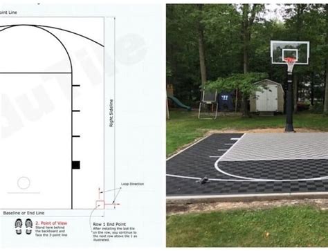 Basketball Half Court Dimensions Basketball Court Backyard