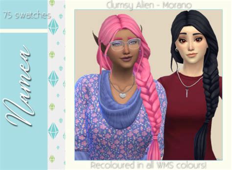 Clumsy Aliens Morano Hair In Wms Love 4 Cc Finds Sims Hair