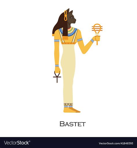 Bastet Ancient Egyptian Goddess Of Lioness Vector Image