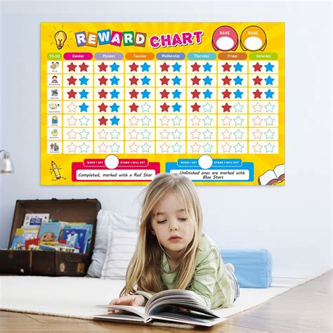 Magnetic Calendar Responsibility Chart Set With Star Chore Fridge