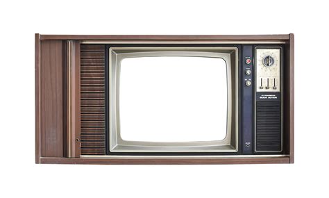 Old Vintage Tv With Blank Transparent Screen And Background Png Format