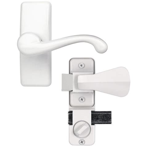 Ideal Security White Painted Zinc Storm And Screen Door Lever Handle