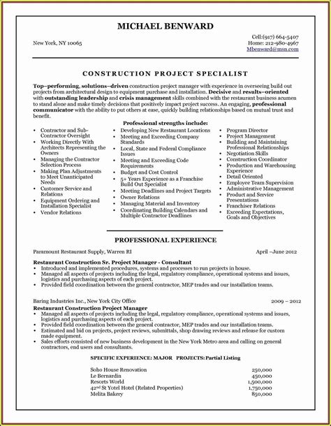 Sample Objectives For Resumes Project Management Resume Example Gallery
