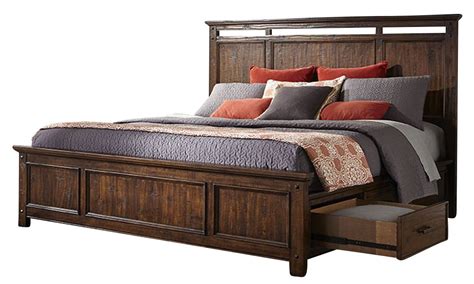 Intercon Furniture Wolf Creek King Panel Bed With One Sided Storage In
