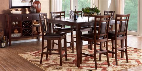 Riverdale Cherry 5 Pc Square Counter Height Dining Room With