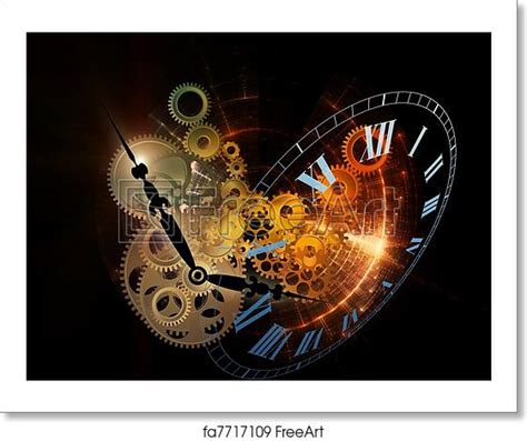Free Art Print Of Fractal Time Abstract Interplay Of Clock Symbols And
