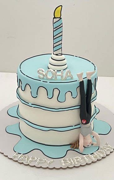 50 Cute Comic Cake Ideas For Any Occasion White Cake With Blue Icing Drips