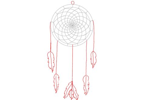 Easy Dreamcatcher Drawing Steps