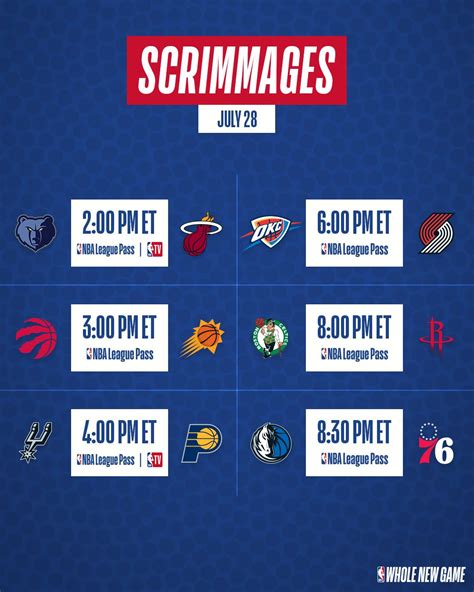 Nba Todays Scrimmage Schedule Watch Live With Nba Facebook