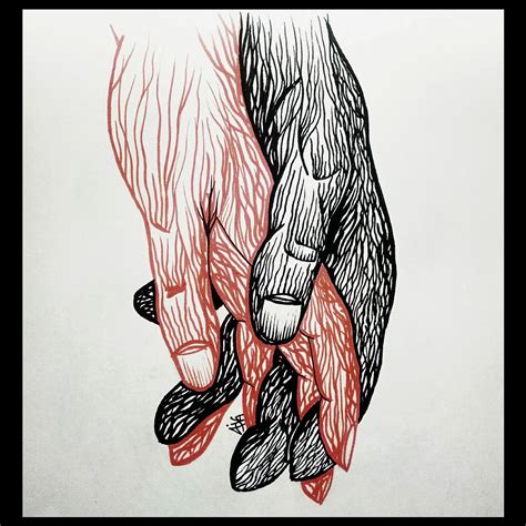 Dibujo En Tinta Manos Entrelazadas Ink Drawings Holding Hands Ink