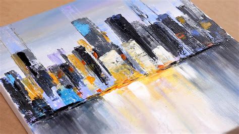 Abstract Cityscape Painting Demo Easy For Beginners Relaxing