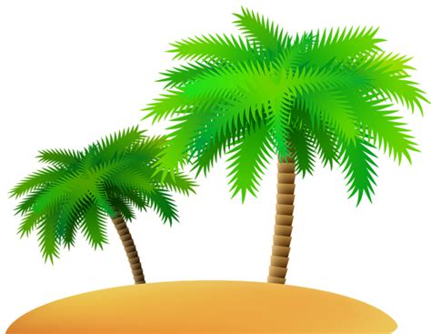Palms And Sand Island Clip Art Image Wikiclipart