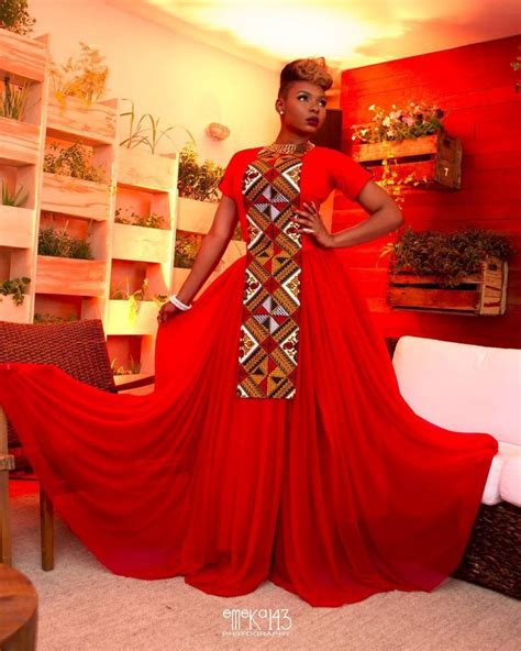 Ankara Photo Of The Day Yemi Alades Red Ankara Print Gown For Shells