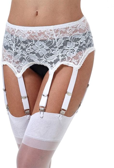 e laurels mesh garter belt sexy lace suspender belt with six straps metal clip for women s