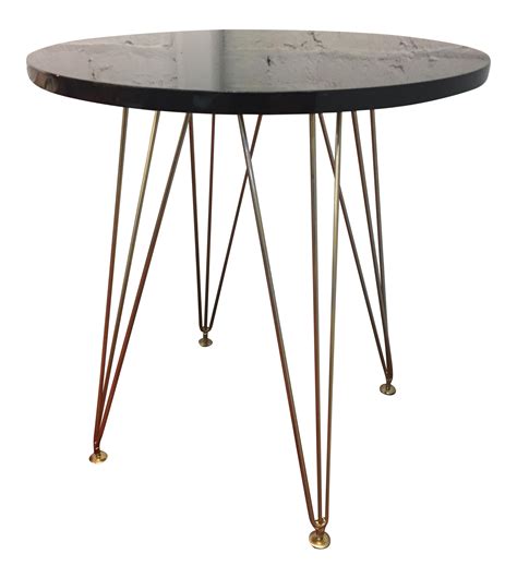 Mid-Century Black Lacquer Bistro Table on Chairish.com | Black lacquer, Bistro table, Table