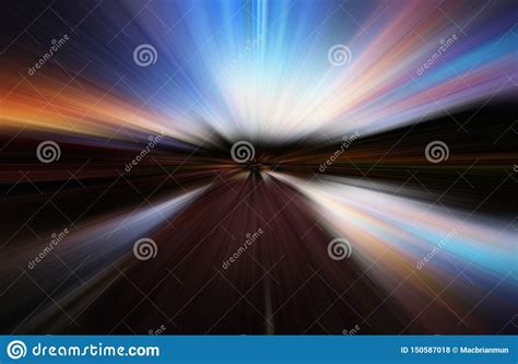 Abstract Zoom Blur Effect For Background Stock Illustration