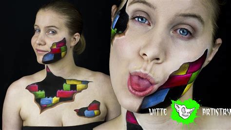 Lego Bricks Makeup Tutorial Makeup Illusion Inspired By The Lego Films Witte Artistry Youtube