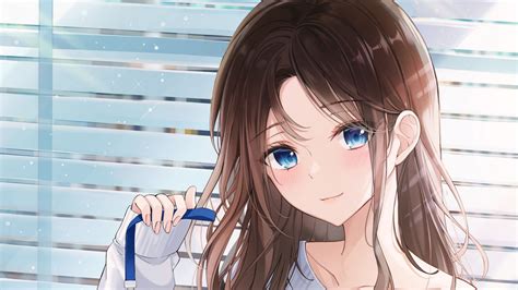 Blue Eyes Black Hair Anime Girl Glance Hd Anime Girl Wallpapers Hd Wallpapers Id 75575