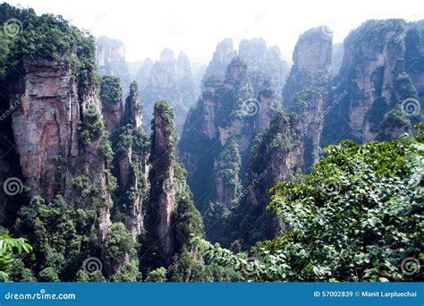 Mysterious Mountains Zhangjiajie Hunan Province In China Stock Image