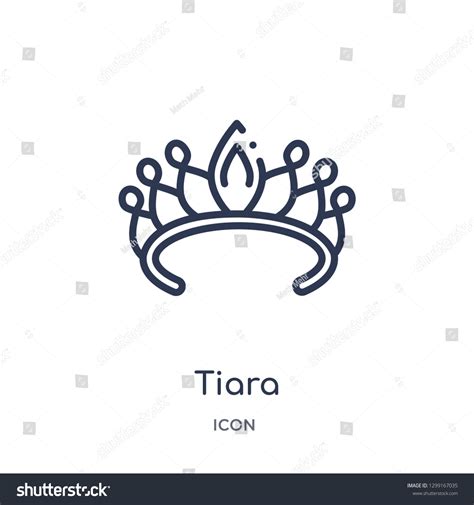 Linear Tiara Icon Jewelry Outline Collection Stock Vector Royalty Free