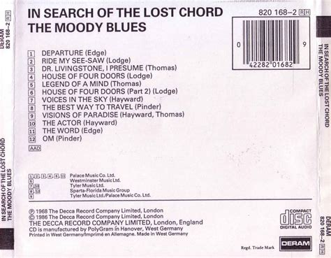 Musicotherapia The Moody Blues In Search Of The Lost Chord 1968