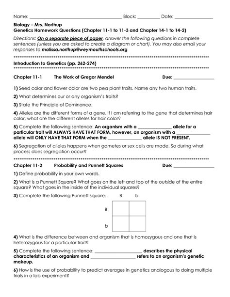 The principle of unit characters: Bestseller: Chapter 11 Introduction To Genetics Worksheet Answers