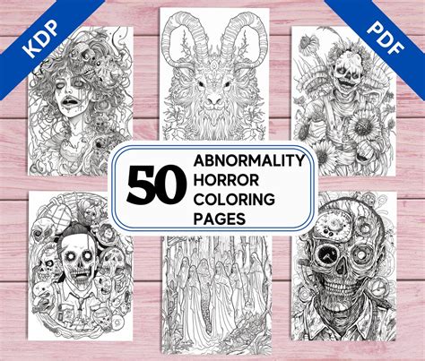 Kdp Interior 50 Abnormality Horror Coloring Pages Download Now Etsy