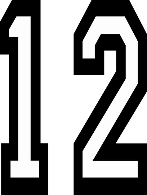 12 Team Sports Number 12 Twelve Twelfth Competition Stickers By