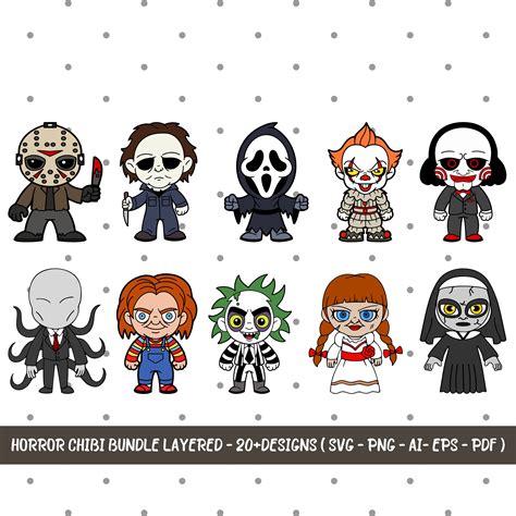 Halloween Character Svg Bundle Baby Horror Character Svg Etsy