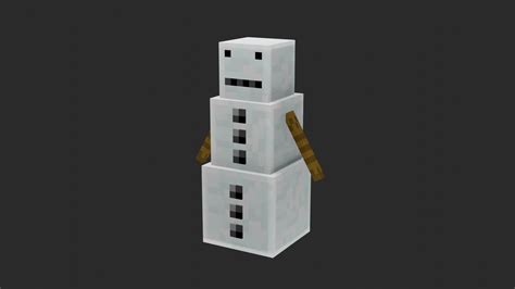 3d Model Minecraft Snow Golem Vr Ar Low Poly Cgtrader