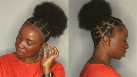 African Threading Updo On Short Natural Hair South African Youtuber Youtube