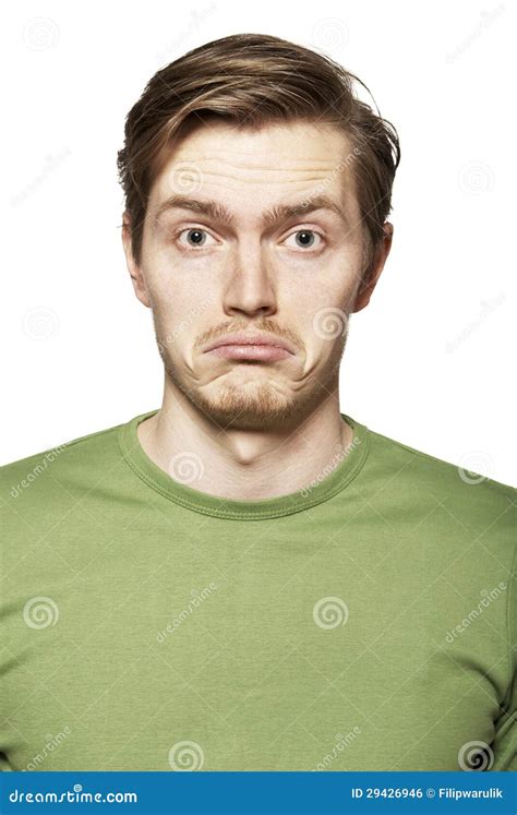 Portrait Of Young Man Sadness Stock Photo Image Of Face Personable