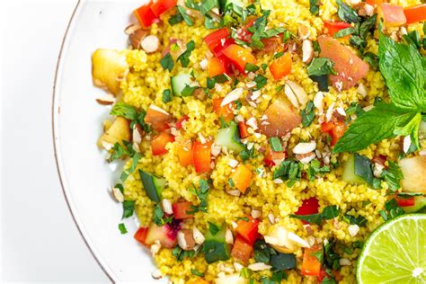 It is the same material which is used to make semolina, and is not a kind of pasta. Couscous Salad with Peach and Mint | Cheap And Cheerful ...