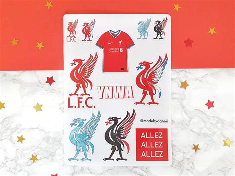 Liverpool Football Club Mixed Collection Sticker Sheet Etsy