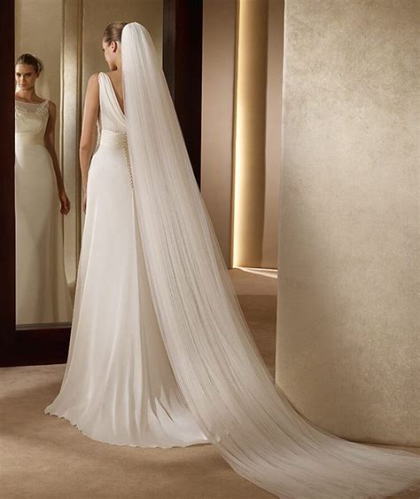 Missrdress White 3m Long Bridal Veil Trailing Cathedral Wedding Veils