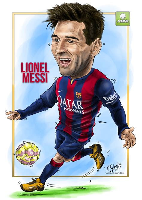 Lionel Messi Caricature By Martin Schwella Schink Art And Design