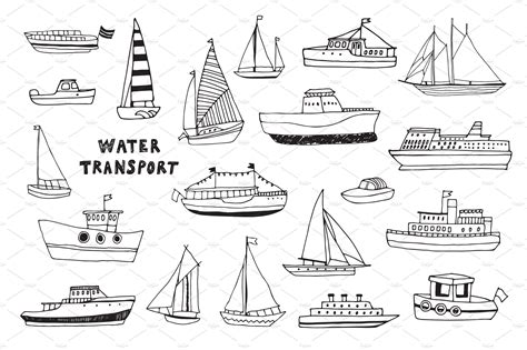 Each coloring page also has the option to color online. Water Transport | Transportation, Graphic illustration ...