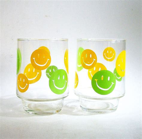 Vintage Smiley Face Glasses 1970 S Yellow And Green By