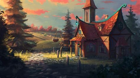 Fabulous Cottage On The Edge Of The Forest Fantasy Art