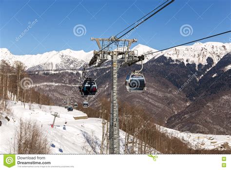 Gondolas Lift In Rosa Khutor Ski Resort Sochi Russia Editorial