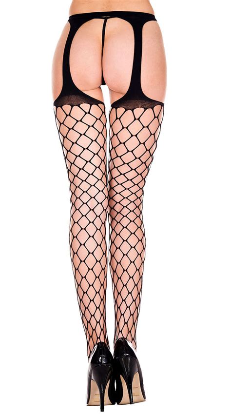 Diamond Net Suspender Pantyhose Sexy Black Fishnet Hosiery Yandy Com