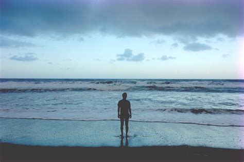 Wallpaper Id 277160 Man Silhouette Standing On The Beach Looking At