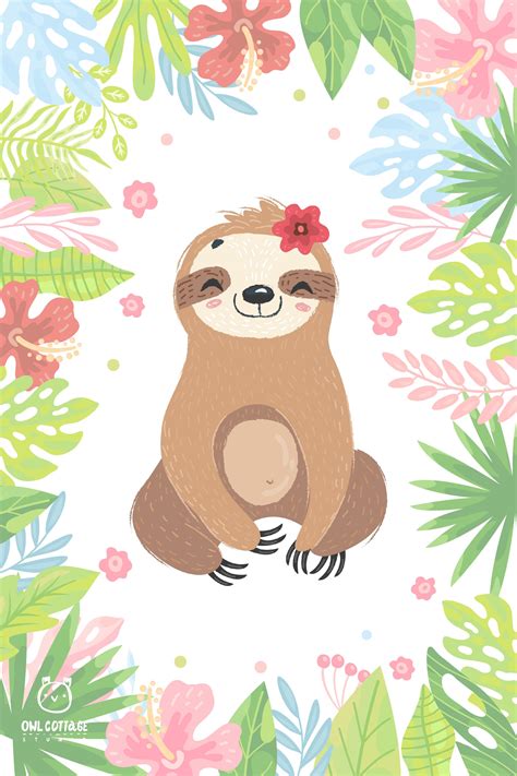 Cute Sloth Clipart Collection Vector And Png Easy Scalable 313643 Illustrations Design