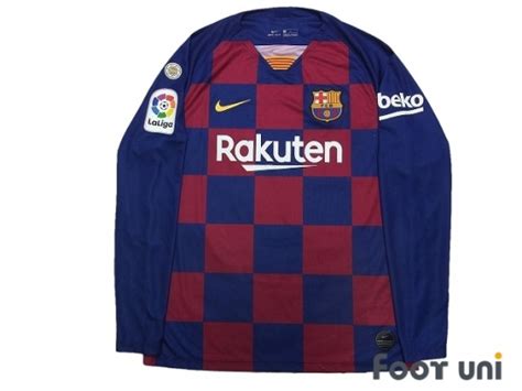 Polyester type of brand logo: FC Barcelona 2019-2020 Home Long Sleeve Shirt #3 Pique ...