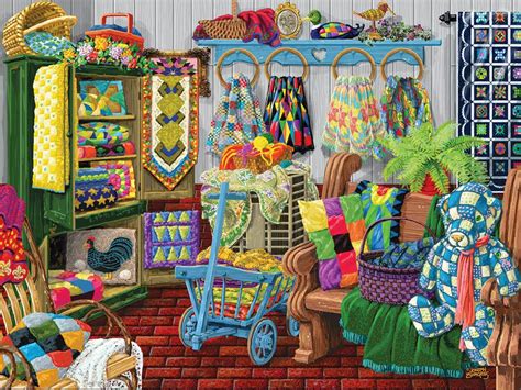 For those who love puzzles! SUNSOUT JIGSAW PUZZLE - THE QUILT FAIR 2000 PIECE