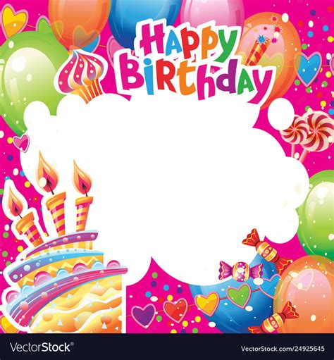 Template For Birthday Card With Place For Text Vector Image