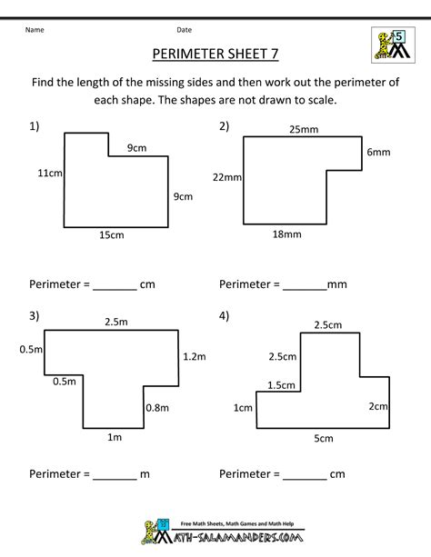 Finding The Perimeter With Mixed Numbers Fifth Grade Worksheets