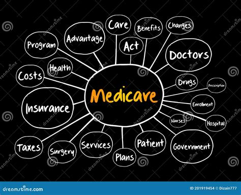 Medicare Mind Map Flowchart Health Concept Stock Illustration