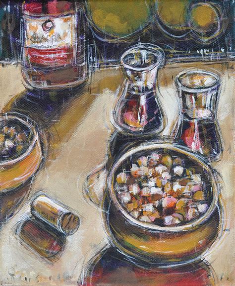 Red Wine And Chickpeas In Istanbul Still Life Painting Dion Archibald